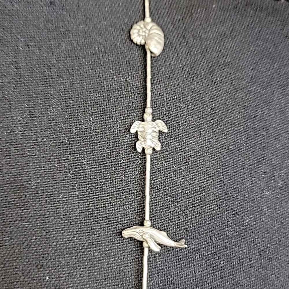 VTG KABANA Sterling Silver Sea Life Fetish Station Necklace 925 #NK902 Rare. - Picture 4 of 9